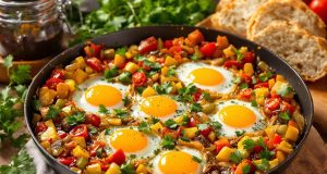 Scopri la ricetta della chakchouka perfetta: verdure morbide e uova all’occhio di bue da provare subito!