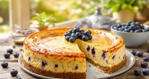 Scopri il cheesecake basco alle mirtilli: un dessert rapido che sorprende e illumina il tuo pranzo!