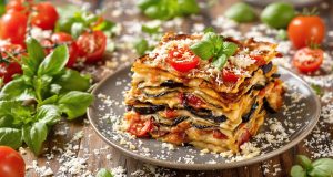 Scopri le lasagne vegetariane estive: pomodoro, melanzane e basilico per un gusto sorprendente!