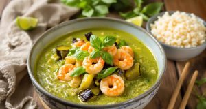 Scopri il segreto del curry verde thailandese con gamberi e latte di cocco: un’esperienza da non perdere!
