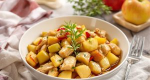 Scopri il segreto di un delizioso sauté di tacchino con mele e sidro in soli 20 minuti!